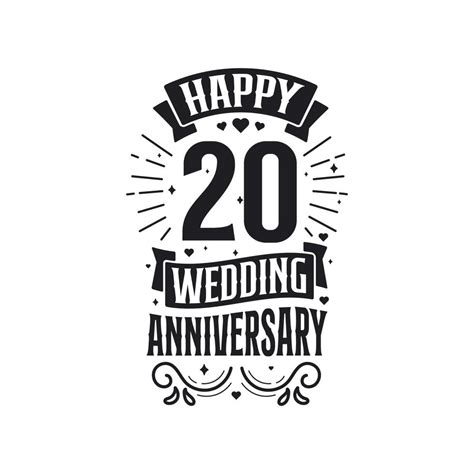 20 years anniversary celebration typography design. Happy 20th wedding ...