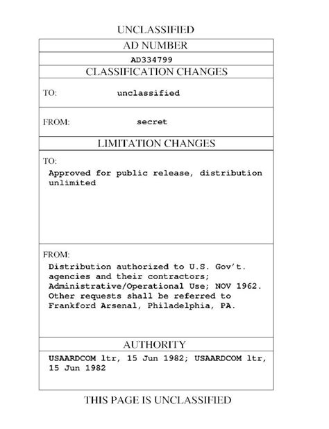 Pdf Unclassified Ad Number Classification Changes Unclassified Ad