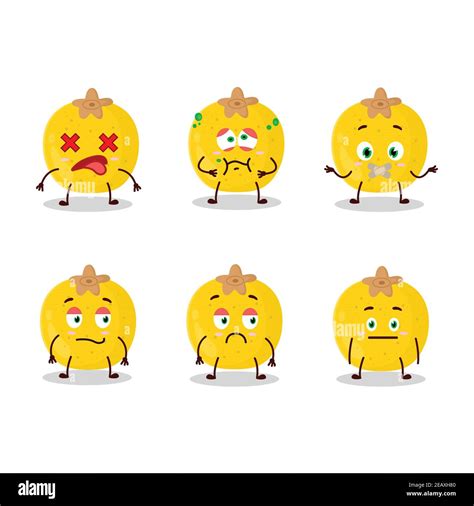 Nance Fruit Cartoon Character With Nope Expression Vector Illustration