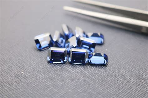 Loose Cubic Zirconia Tanzanite Blue Color Octagon Shape Emerald Cut