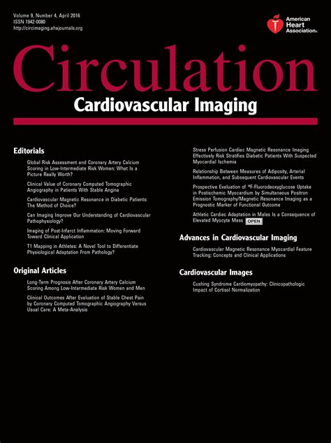 Cardiovascular Magnetic Resonance Myocardial Feature Tracking Circulation Cardiovascular Imaging