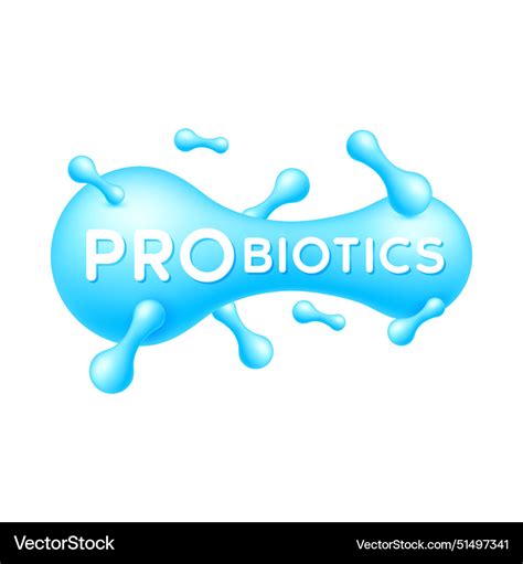 Probiotics Bacteria Blue Good Bacterial Royalty Free Vector