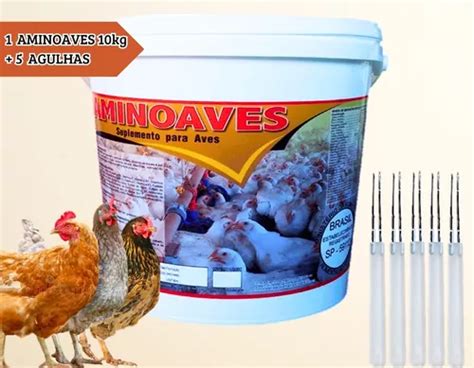 Aminoaves Agrocave Suplemento Vitamina 10kg 5un Agulha Frete grátis