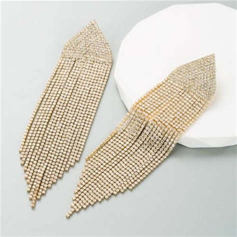 Glistening Rhinestone Embellished Long Tassel Creative Women Luxury