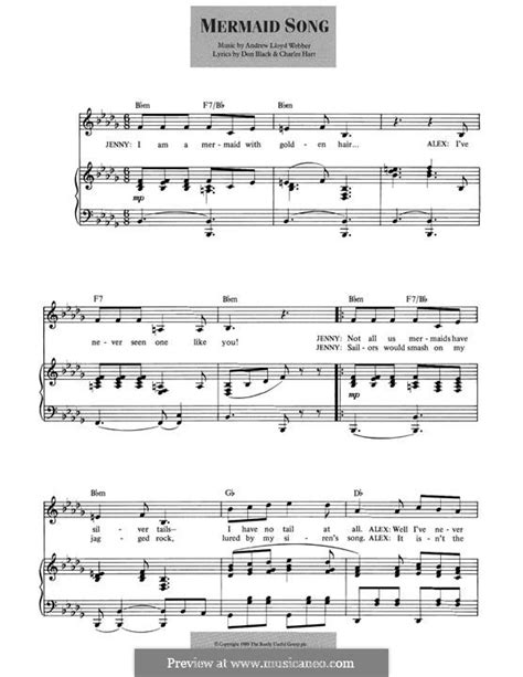 Mermaid Song (Aspects of Love) by A.L. Webber - sheet music on MusicaNeo