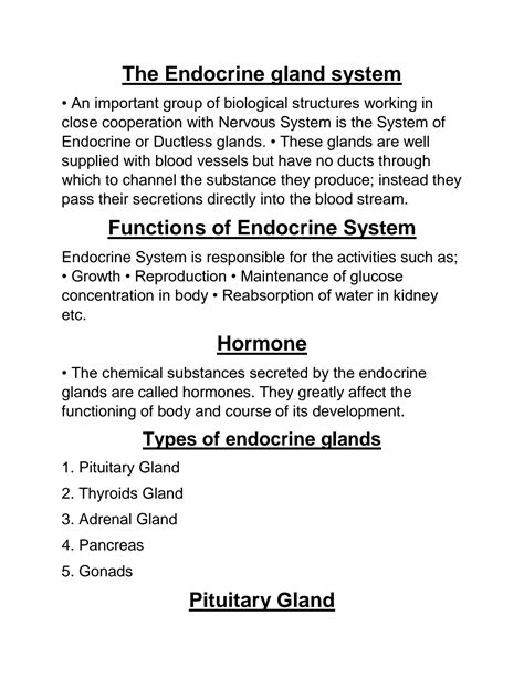 Solution The Endocrine Gland System Studypool