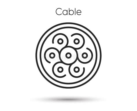 Fiber Section Icon Optic Cable Sign Internet Network Wire Symbol