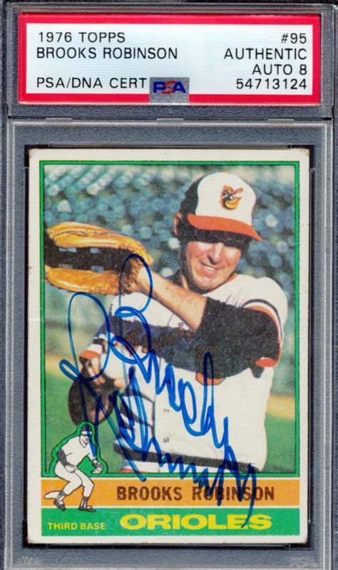 Brooks Robinson Signed 1976 Topps #95 (PSA | Autograph Graded 8 ...