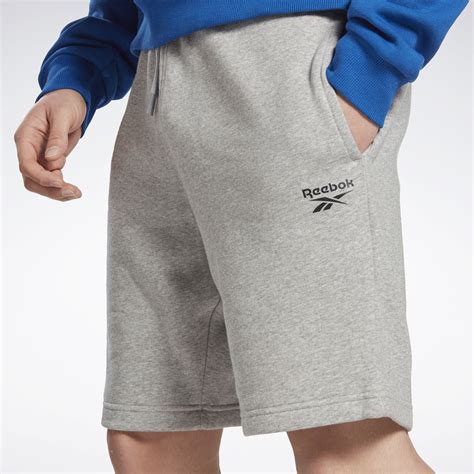 Reebok Identity Fleece Shorts In Medium Grey Heather Medium Grey