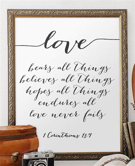 Wedding Quote From The Bible Verse Print Wall Art Decor Poster Love