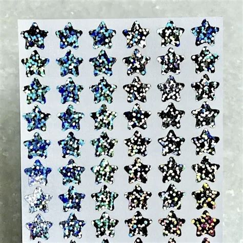 Holographic Sparkle Star Stickers 03 To 3 Inch 11 Colors Cards