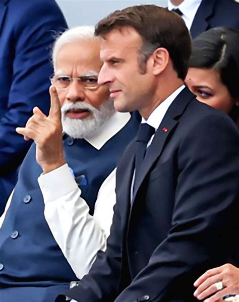 Prime Minister Narendra Modi With President Of France Emmanuel Macron