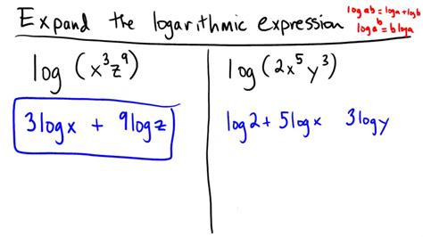 Splitting A Logarithmic Expression Into Several Simpler Logarithms