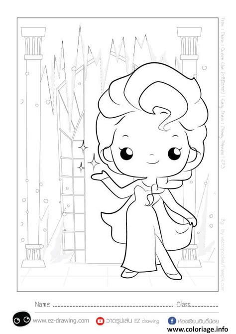 Coloriage Princesse Disney Elsa Kawaii Dessin Princesse Disney à Imprimer