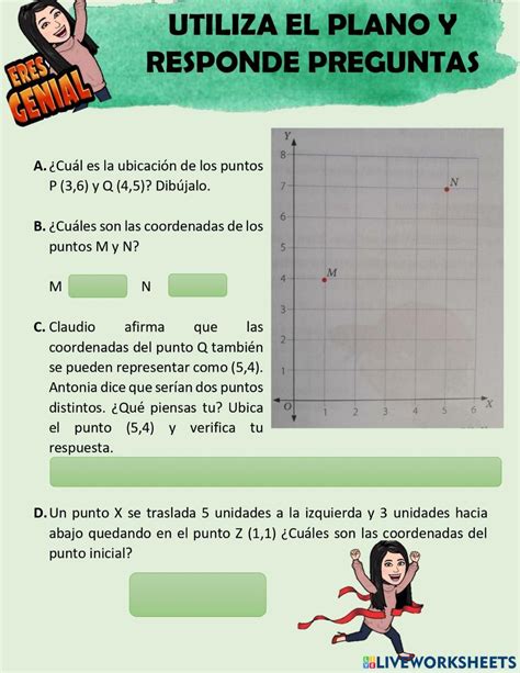 Plano Cartesiano Interactive Exercise For 5to Live Worksheets