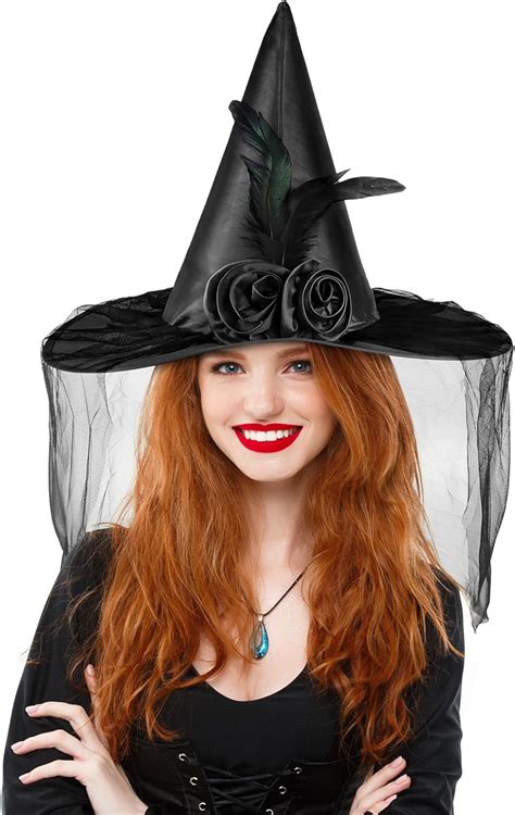 Landisun Halloween Women Witch Hat Witches Hats For Women Black Witch