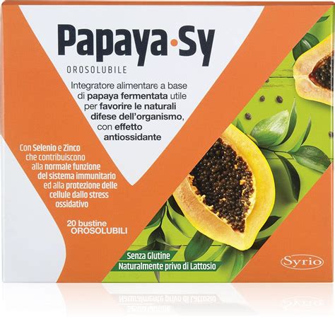 Syrio Integratori Alimentari Papaya Sy Integratore Alimentare A Base