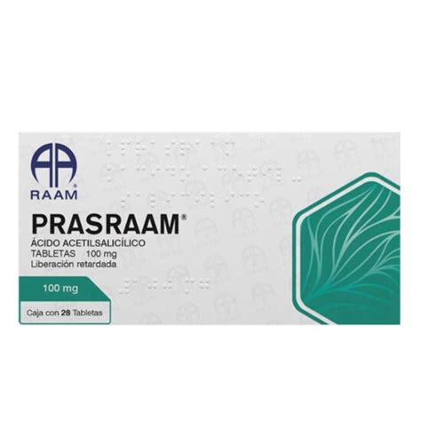 ACIDO ACETILSALICILICO 100MG 28TAB PRASRAAM RAAM Flosamed