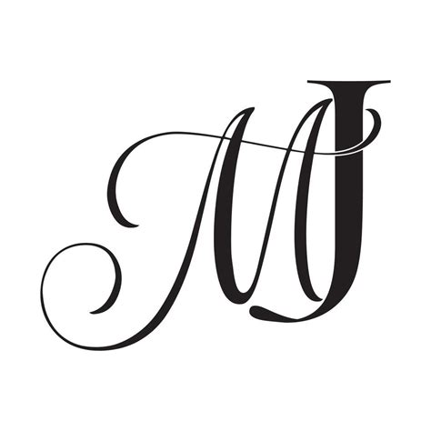 Jm Mj Monogram Logo Calligraphic Signature Icon Wedding Logo Monogram Modern Monogram