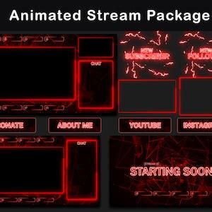 Animated Akuma Oni Stream Overlay Package Dark Themed Etsy Canada