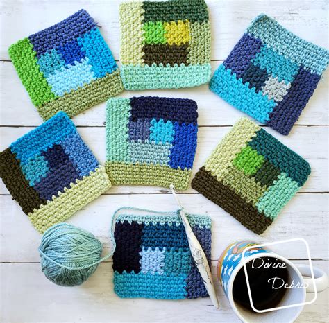 Linen Log Cabin Square A Free Crochet Pattern By Divinedebris