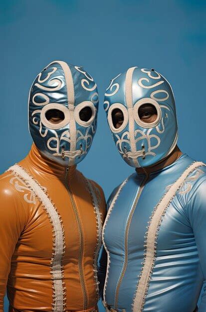 Premium Photo | Two mannequins wearing blue and orange outfits with white and blue outfits