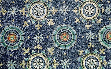 Detail Of The Floral Decoration From The Vault Mosaic Painting by Byzantine