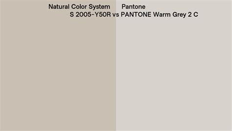 Natural Color System S 2005 Y50r Vs Pantone Warm Grey 2 C Side By Side