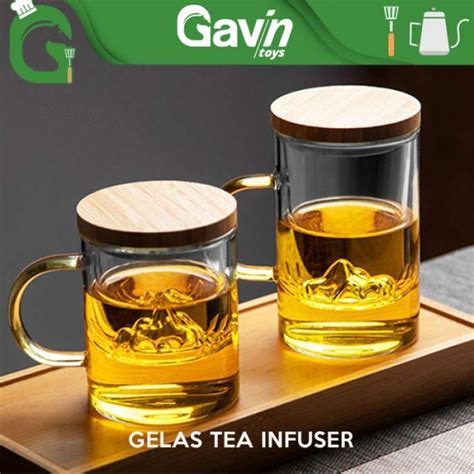 Jual Gelas Teh Kaca Ml Saringan Teh Herbal Tea Infuser Glass Tea