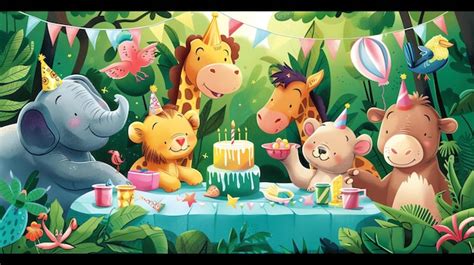 Page 3 | Birthday Party Cartoon Animals Images - Free Download on Freepik