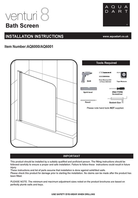 Aquadart Venturi 8 Installation Instructions Manual Pdf Download