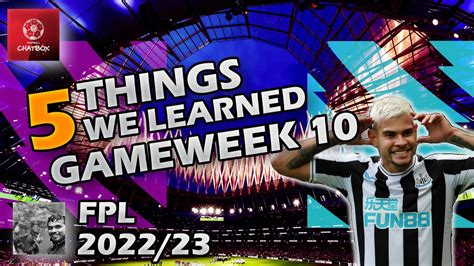 5 Things We Learned FPL GW10 FPL Gameweek 11 Tips YouTube