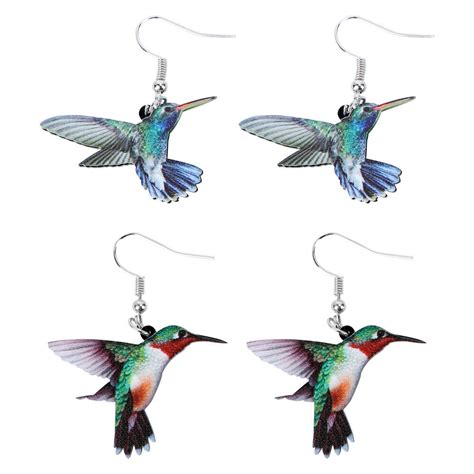 2 Pairs Vogel Schmuck Ohrringe Acryl Damen Hochzeitsschmuck