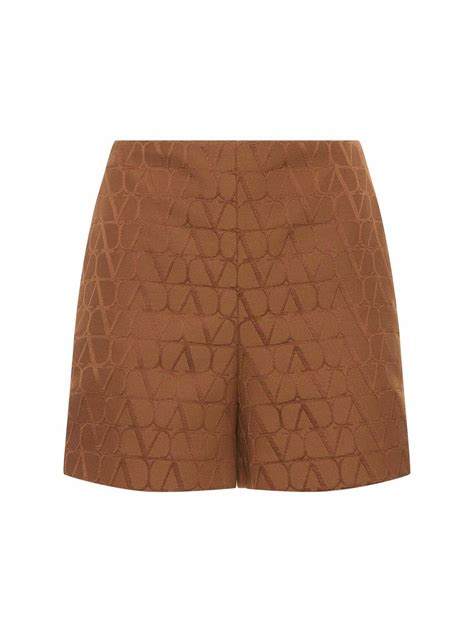 Valentino Logo Cotton Blend Jacquard Shorts Valentino