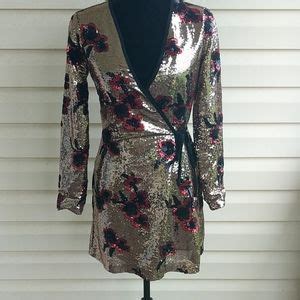 Zara Trafaluc Collection Dresses Zara Sequin Floral Wrap Dress