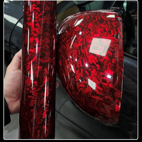 High Glossy Black Gold Silver Red Forged Carbon Fiber Vinyl Wrap Film