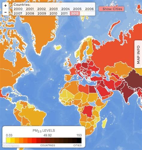 An Interactive Air-Pollution Map | Air pollution, Pollution, Map