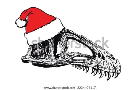 Graphical Skull Dinosaur Santa Claus Hat Stock Vector Royalty Free 2234404117 Shutterstock