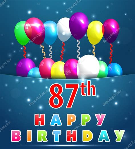 87 Year Happy Birthday Card — Stock Vector © Atulvermabhai 64053431