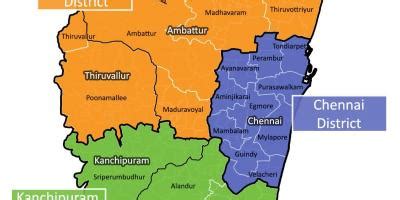 Chennai district map - Map of Chennai district (Tamil Nadu - India)