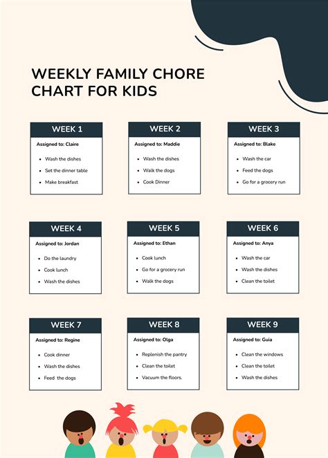 Free Family Weekly To Do Chore Chart - Download in PDF, Illustrator ...