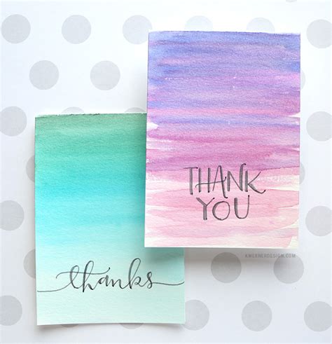 Easy DIY Thank You Cards Ombré Watercolor K Werner Design Blog