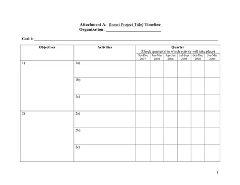 Project timeline template in Word and Pdf formats