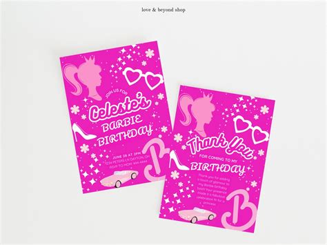 Barbie Birthday Invitation Template Printable Birthday Party