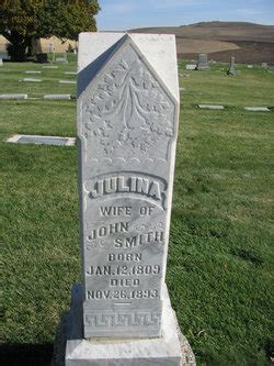 Julina Lena Genline Davis Smith 1809 1893 Memorial Find A Grave