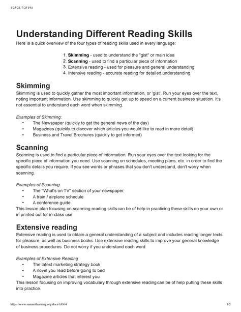 Scanning And Skimming Pm Summitlearning Docs