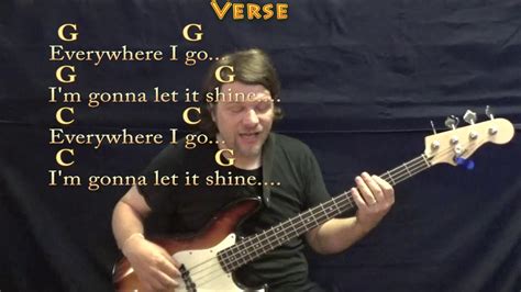 This Little Light Of Mine Spiritual Bass Guitar Cover Lesson In G With Chords Lyrics Youtube