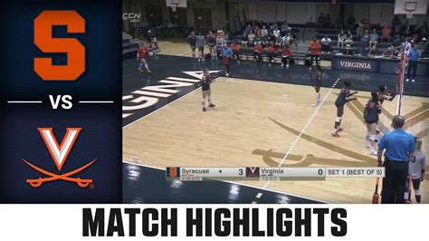 Syracuse Vs Virginia Acc Volleyball Highlights 2023 Youtube