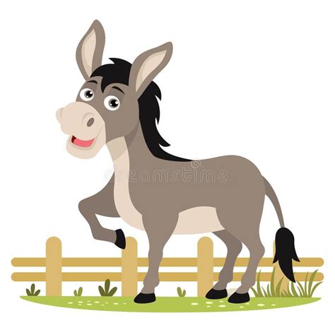 Cartoon Illustration of a Donkey Stock Illustration - Illustration of ...