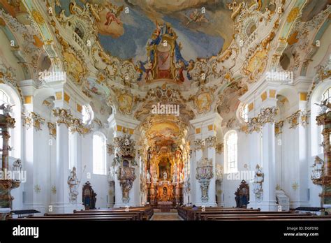 Interior Wieskirche Church Or Pilgrimage Church Of Wies Unesco World Heritage Site Wies